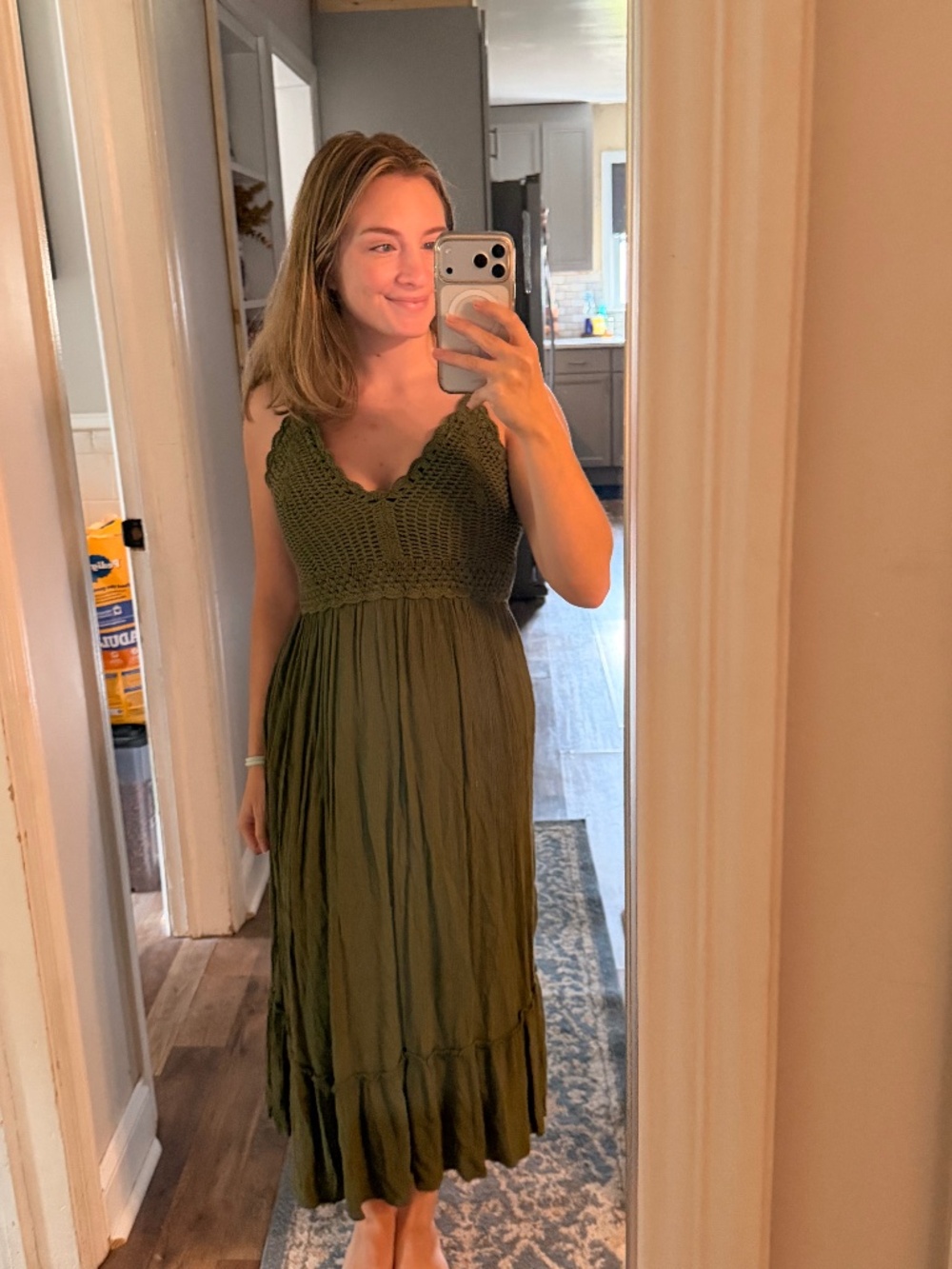 Green maxi dress